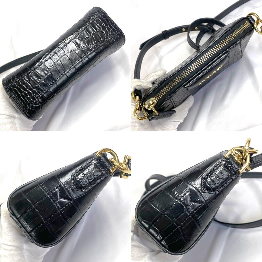 GIVENCHY Antigona Nano Mini shoulder Bag Black Leather Gold Hardware Used