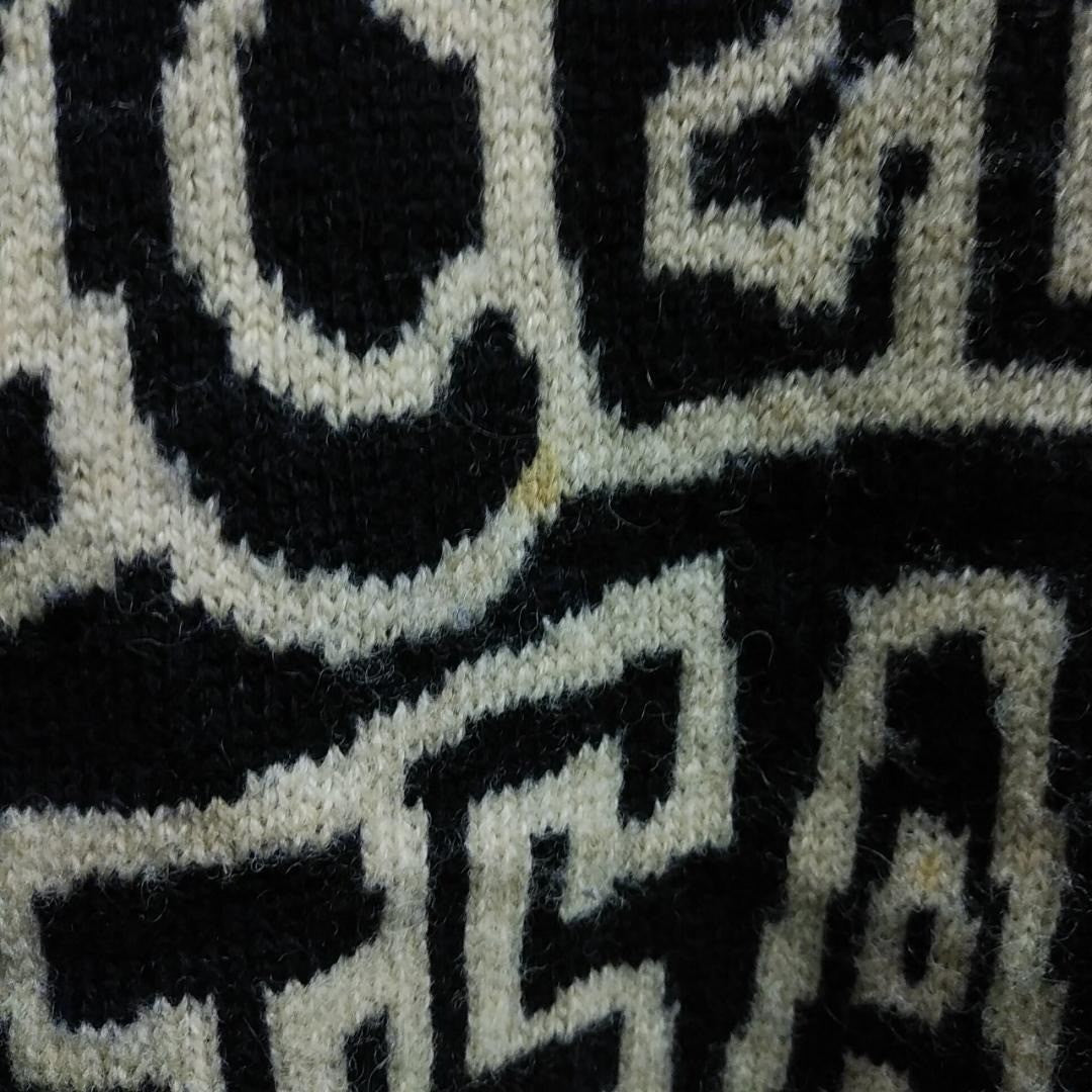 ICEBERG JEANS Vintage Men's Black Logo Wool Sweater Knit Rare Used