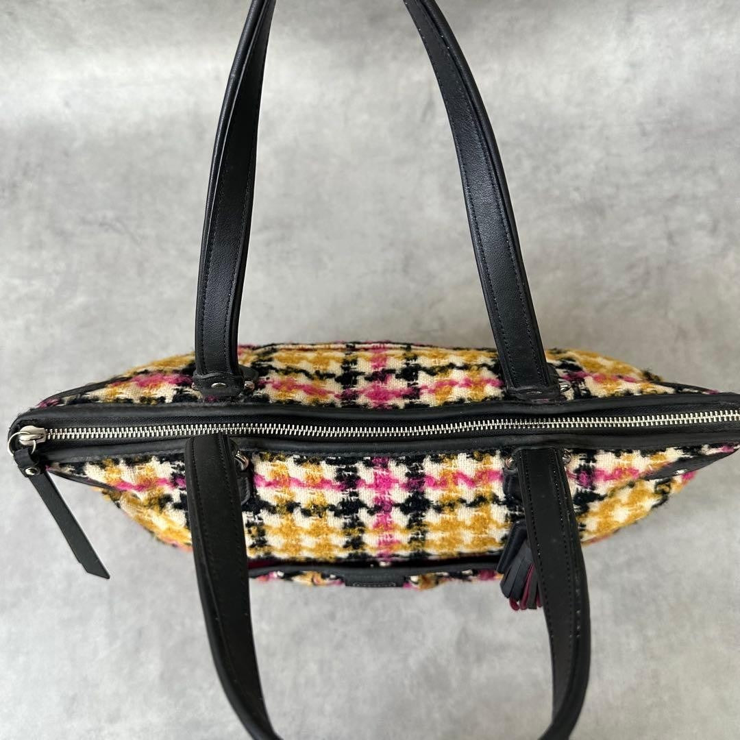 Coach Tote Bag All-over Print Canvas Leather Multicolor Women's Ships