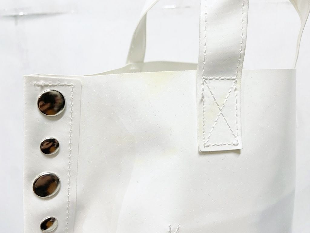 tricot COMME des GARCONS metal studs bag white medium PVC Used From Japan