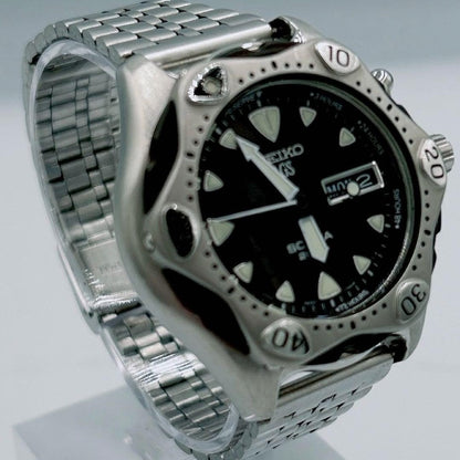 SEIKO 5M23 7A10 SCUBA 200m Automatic Diver Watch Timepiece Genuine Rare