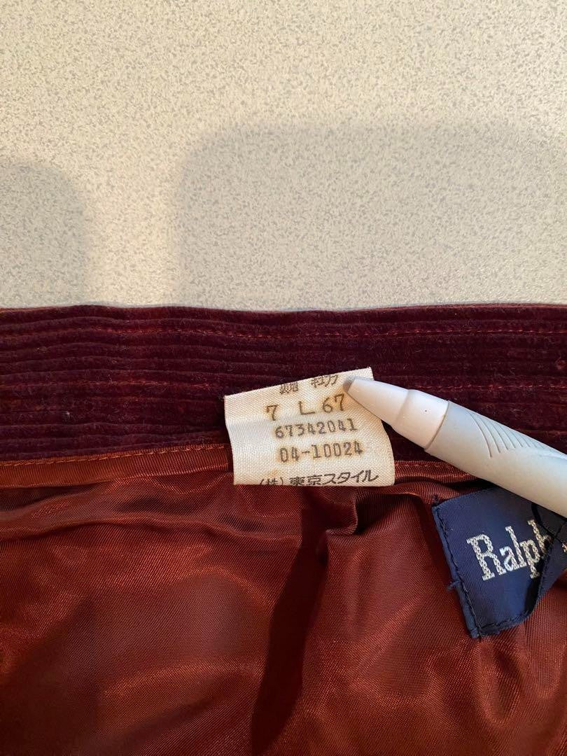 Ralph Lauren Burgundy Corduroy Skirt Size 7 Slit Detail Lined