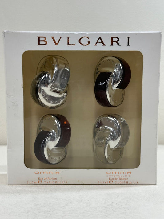 NEW Bvlgari Omnia Miniature Set 4 pieces 5mL each perfume fragrance w/BOX Sealed