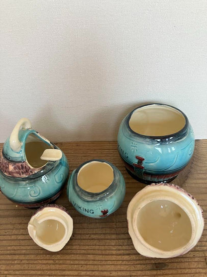 Seven CHINA Buffet Showa Retro Canister 3-Piece Set