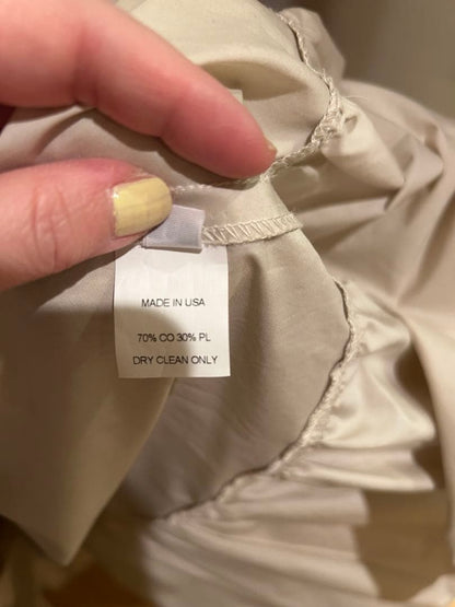 Maryam Nassir Zadeh Beige Shirt Dress Ribbon Frill Size Small From Japan, USED