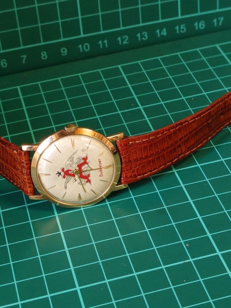 Vintage Enicar Ultrasonic Budweiser Hand-wound Watch With Original Box