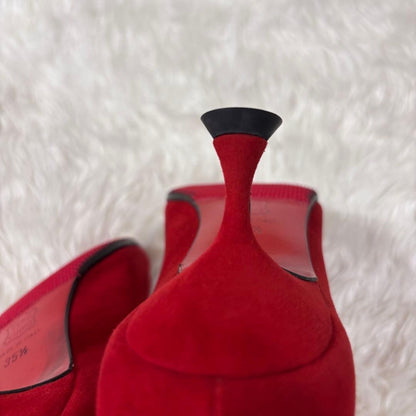 Rare Christian Louboutin Red Suede Ribbon Heels Pumps Size 35.5 (US 5)