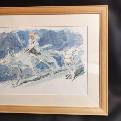 Princess Mononoke painting with serial number, Studio Ghibli, not for sale.