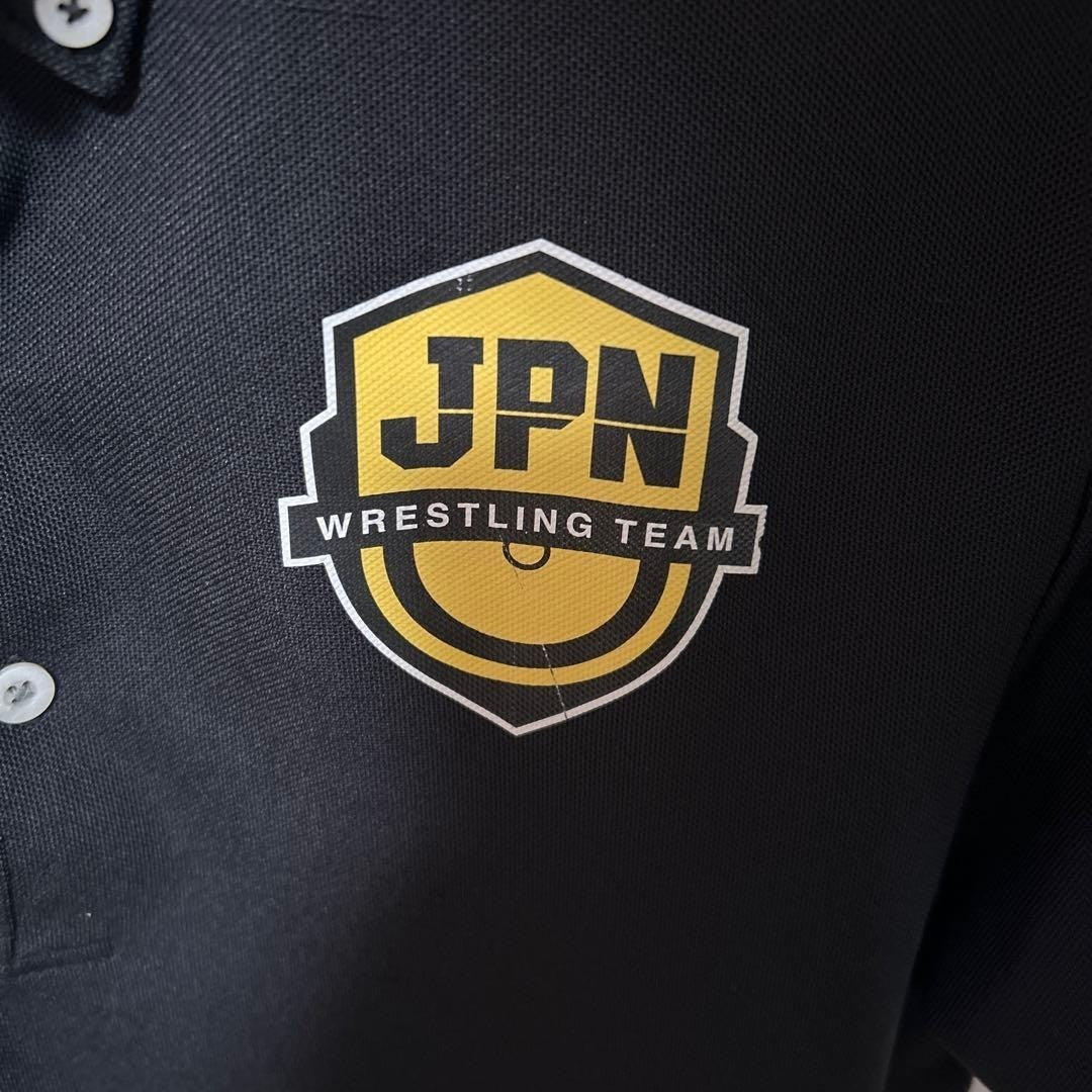 ASICS JAPAN Wrestling Team Polo Shirt 2XL Black Rare JPN Logo