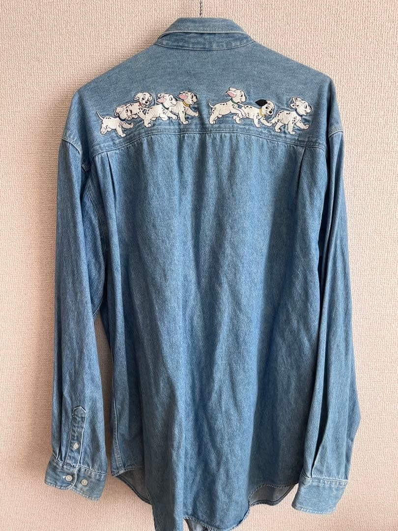 Disney 101 Dalmatians Dog Embroidery Denim Shirt Old Clothes Vintage Limited