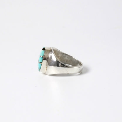 Amy Wesley Zuni Ring: Sleeping Beauty Turquoise Inlay. US size 7.5.