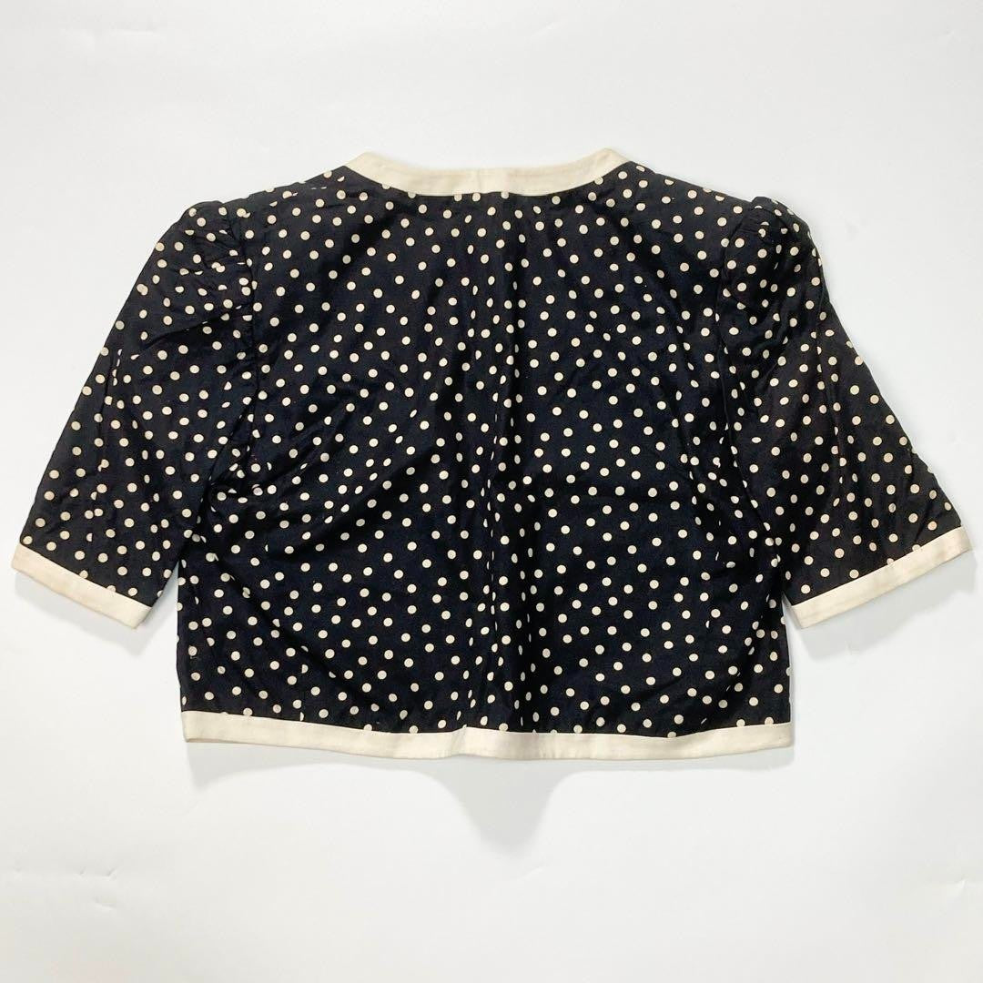 Yves Saint Laurent M Women Collarless Jacket Vintage Dot Stylish Clothing