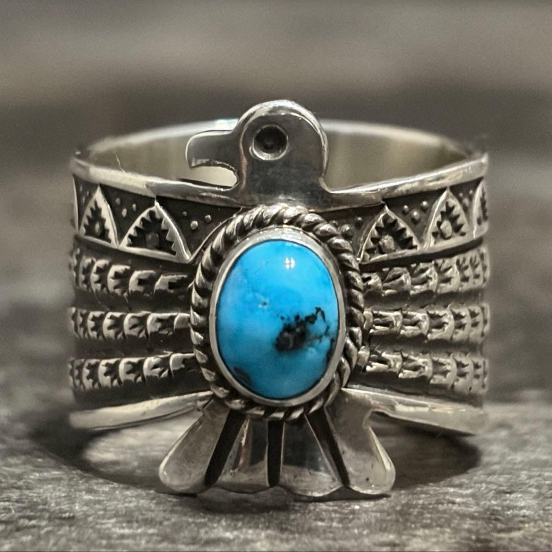 Darrell Cadman Navajo Turquoise Silver Thunderbird Ring