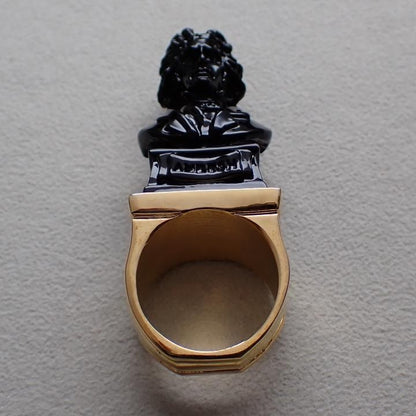 Ambush Beethoven Ring Black Gold US9.5 Men's Accessories No Box Used SF Japan