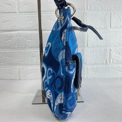 Excellent Condition COACH Poppy One Handle Bag Signature Blue
