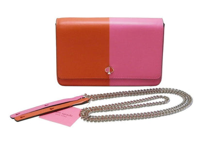 kate spade Long wallet (with coin pocket) Chain Wallet Bicolor Leather