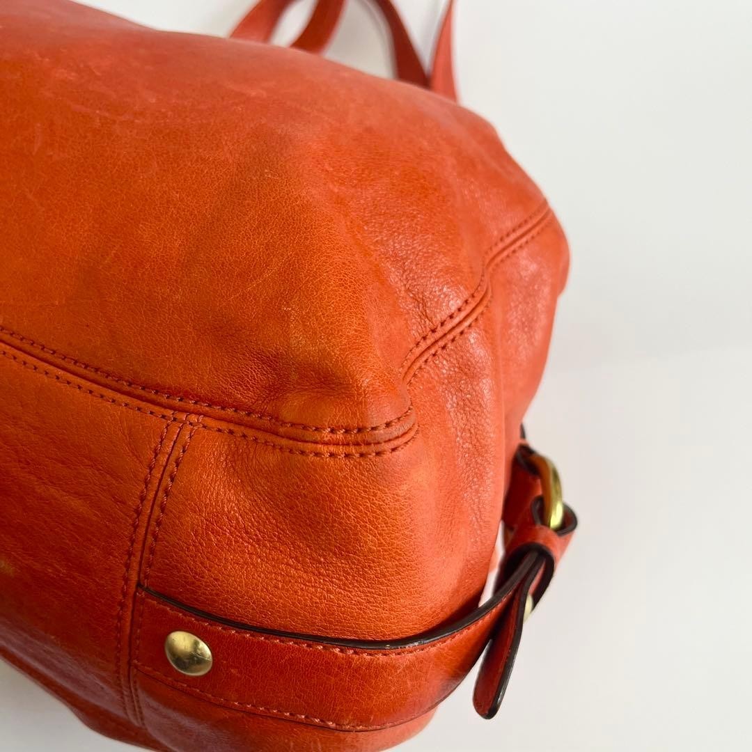 COACH Madison Leather Orange Shoulder Bag Y2K Rare Authentic Vintage