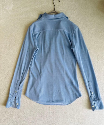 Ralph Lauren Embroidery Light Blue Knit Oxford Shirt XS S Japan