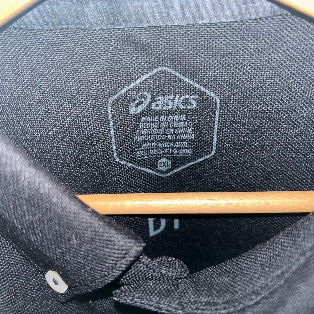 ASICS JAPAN Wrestling Team Polo Shirt 2XL Black Rare JPN Logo