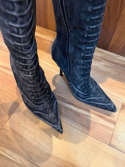 Diesel Women 7.5US Sd-Cloud Hbt Cotton Heel Boots Used a few times Luxury Italy