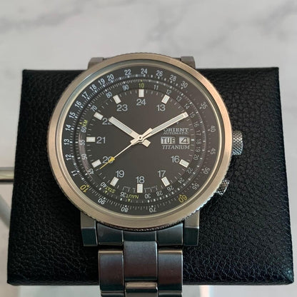 Automatic Titanium Slide Rule Watch ORIENT EM58-C0 Vintage Rare Model