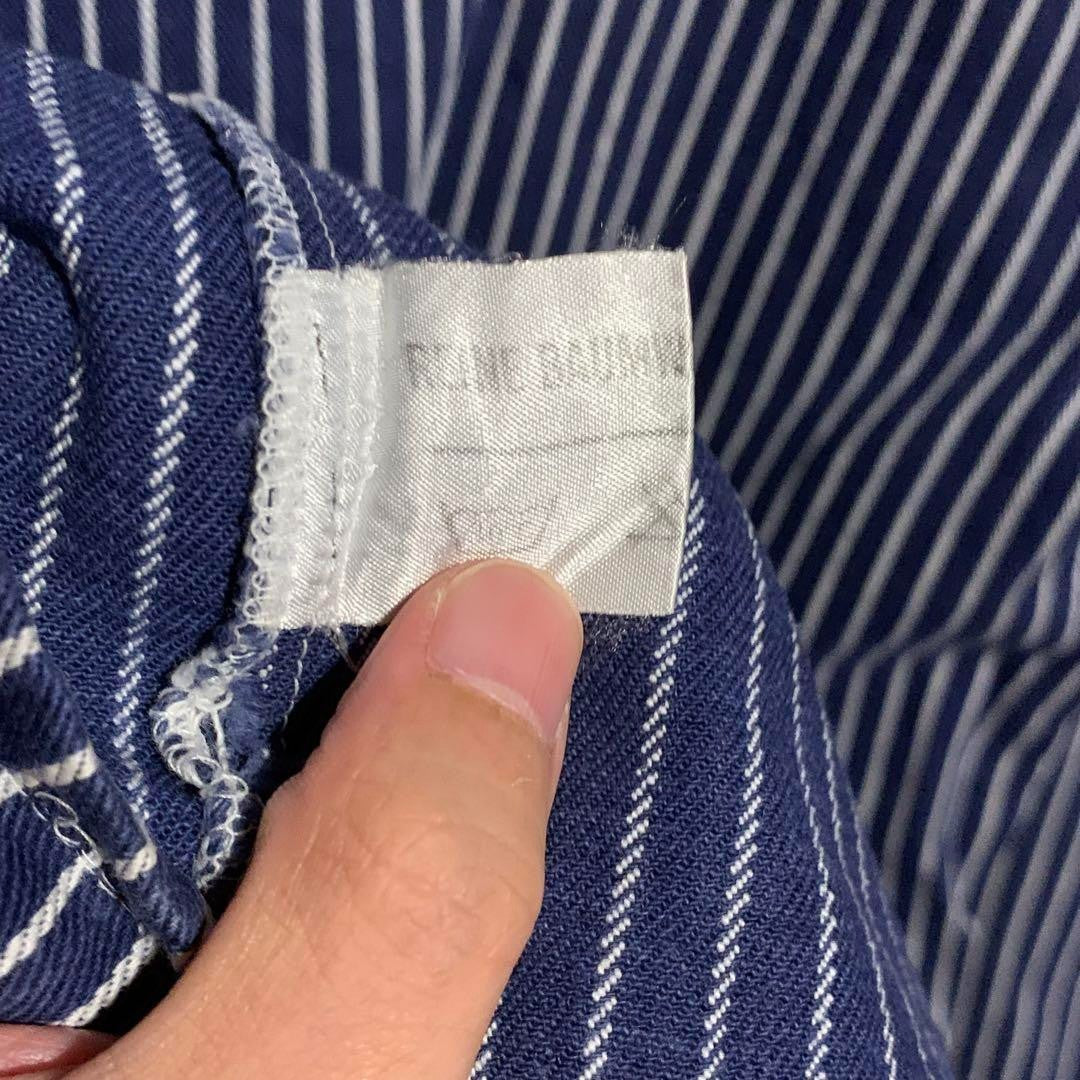 Vintage Blue Striped Fisherman Smock Men's Shirt
