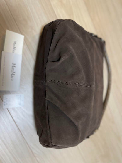 Max Mara dark brown suede leather shoulder bag Size 28cm × 33cm × 10cm handbag