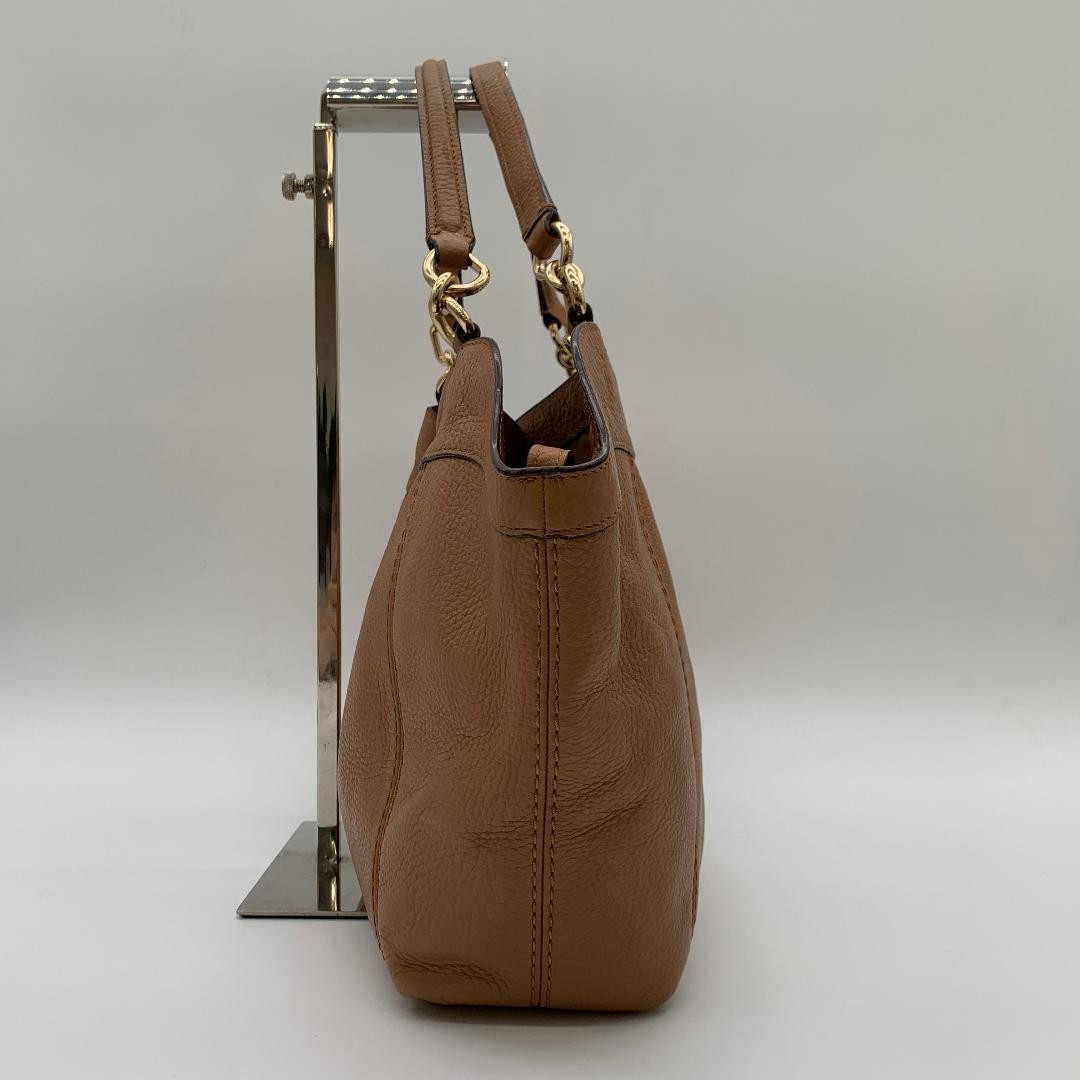 COACH Brown Leather Tote Bag 2Way Shoulder Large Authentic Women's Handbag