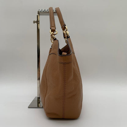 COACH Brown Leather Tote Bag 2Way Shoulder Large Authentic Women's Handbag