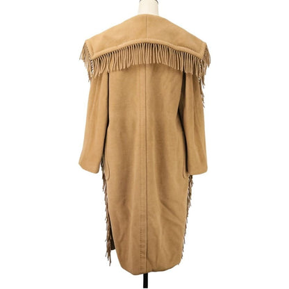 Max Mara 100% camel fringed gown coat size 36, camel Women USED