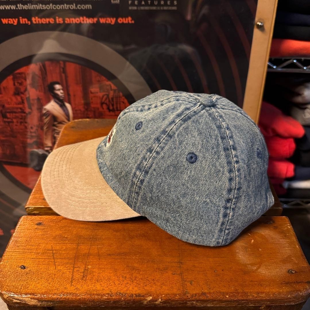 00s Street STUSSY Denim Cap with Visor, Embroidered Logo, Indigo