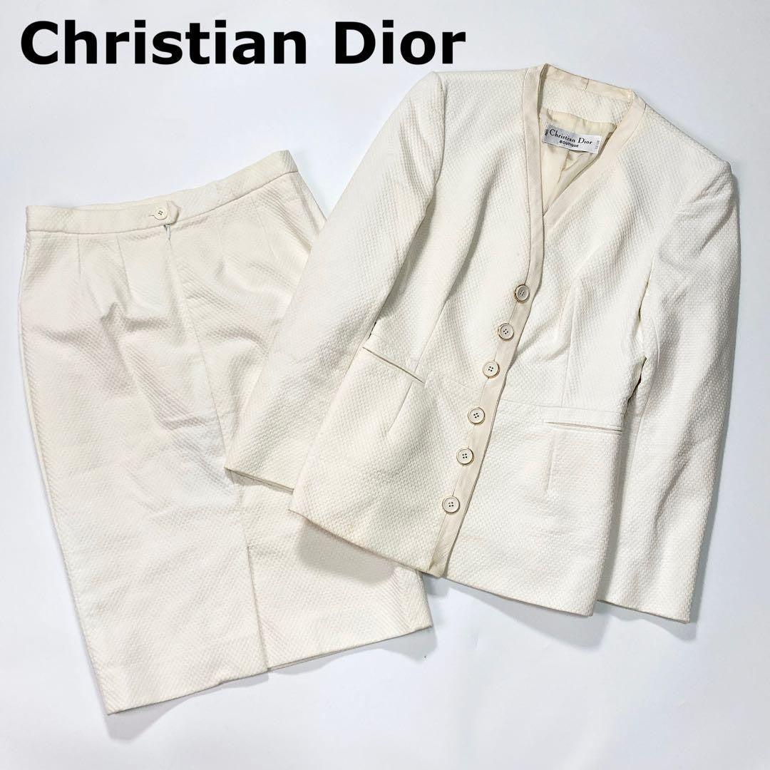 CHRISTIAN DIOR Setup Jacket Skirt Gold Button 38 F/S from Japan