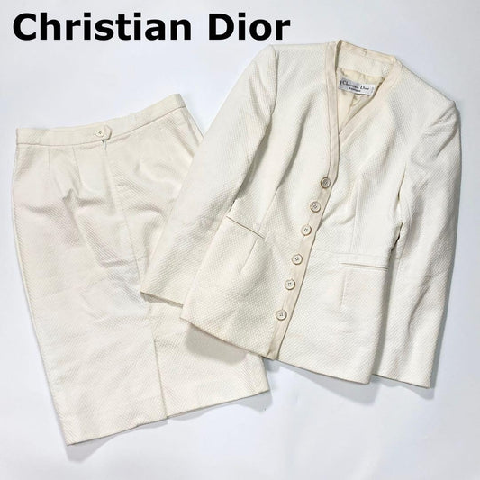 CHRISTIAN DIOR Setup Jacket Skirt Gold Button 38 F/S from Japan
