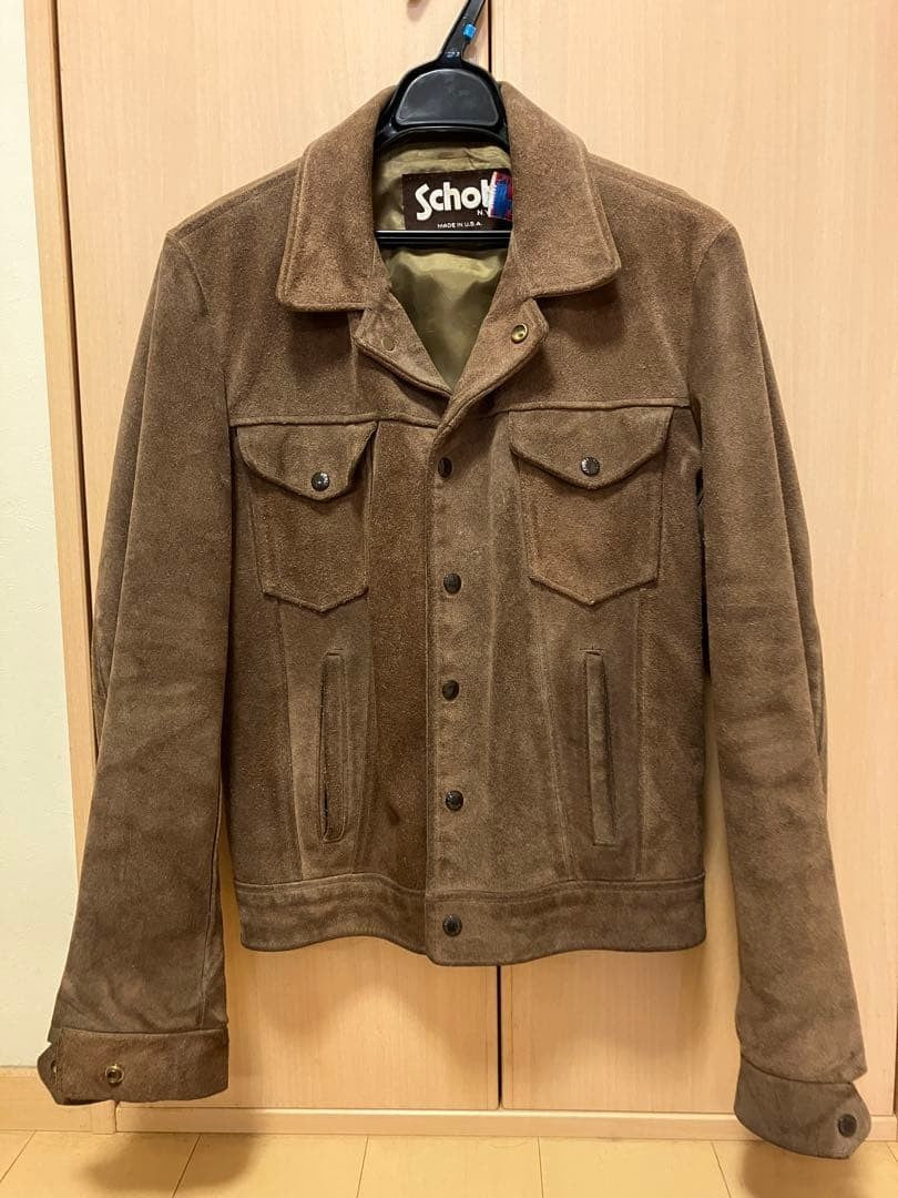 Auth Used EX+ Schott Suede Leather Jacket Brown Lee Type 101J Size 38 used japan