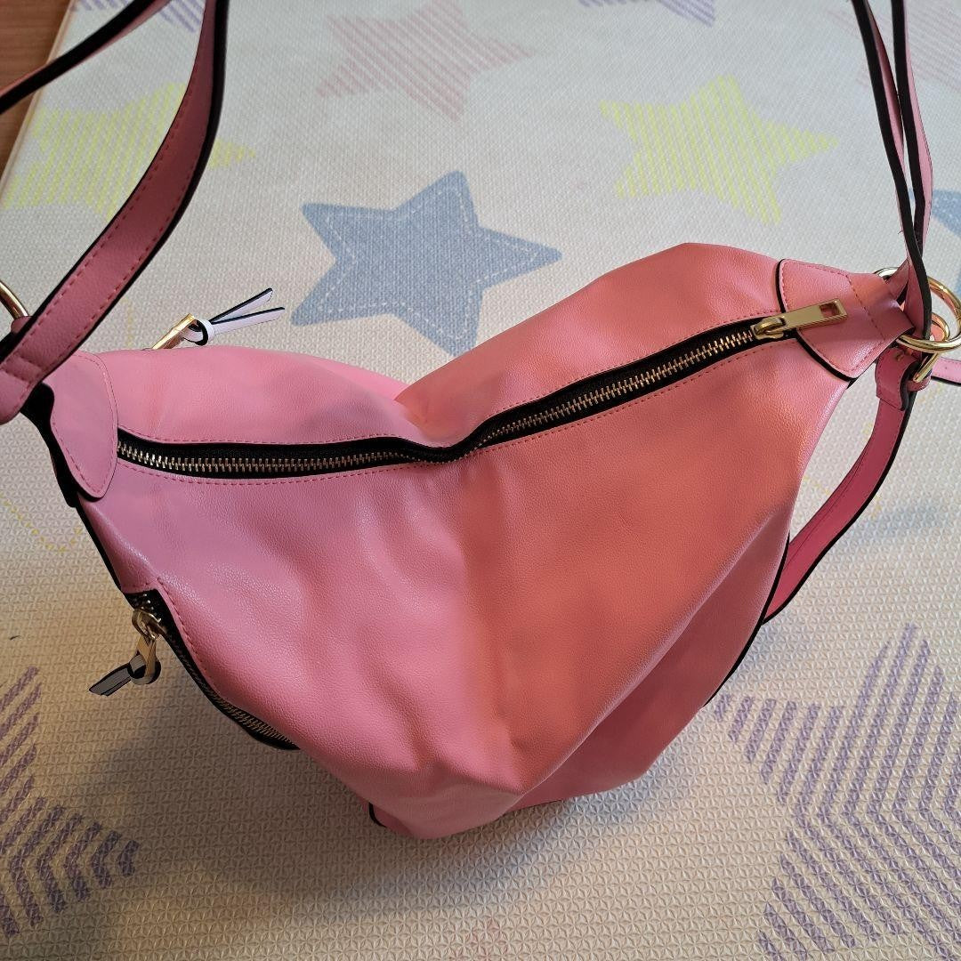 Samantha Thavasa Barbie Pink Leather 2Way Backpack Shoulder Bag Authentic