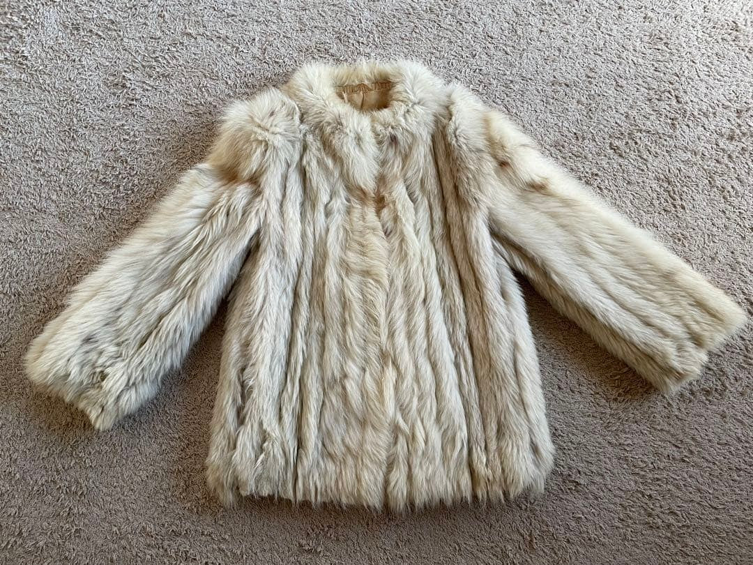 SAFURON Fur Jacket Width 46cm Vintage Brown Hook Coat Remake Material Rare