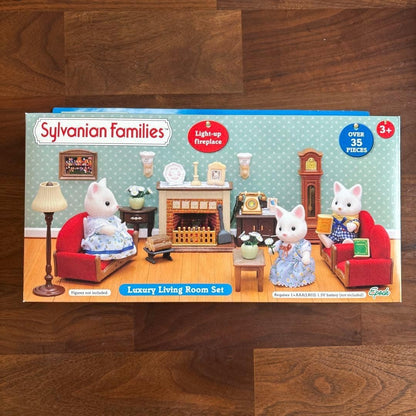 Sylvanian Families Luxury Living Room Set Dollhouse Toy Vintage Retro Rare