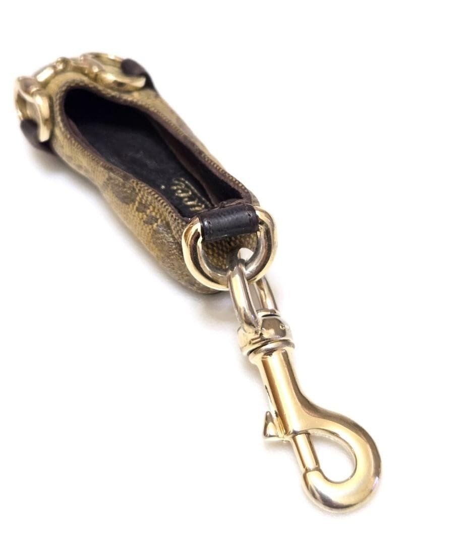 GUCCI GG Leather Strap Shoes Key Holder Rare Bag charm Fashion Accessories F169