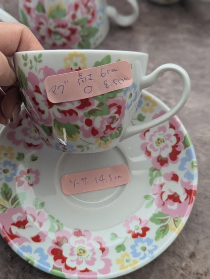 CathKidston Cup & Saucer Set 4 Pieces Vintage Excellent Condition