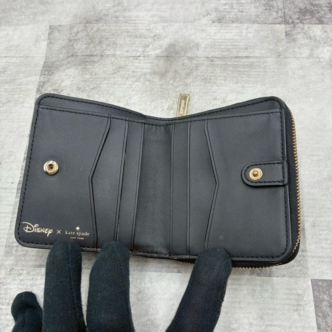 Kate Spade x Disney Aristocats Marie Cat Mini Wallet Black Used From Japan