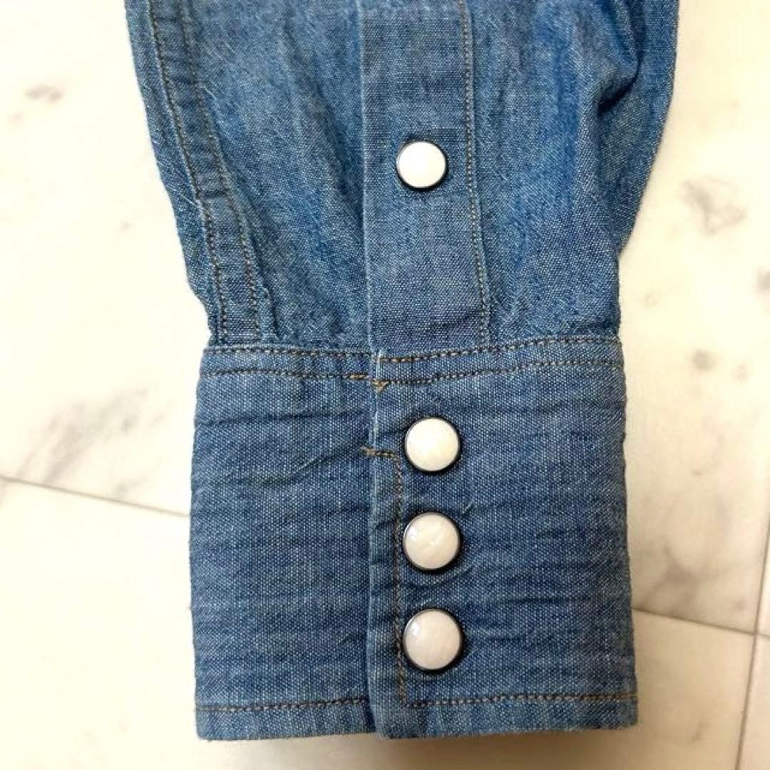RRL Double R L Chambray Shirt Size 2 Women Limited Edition Rare American Fashion