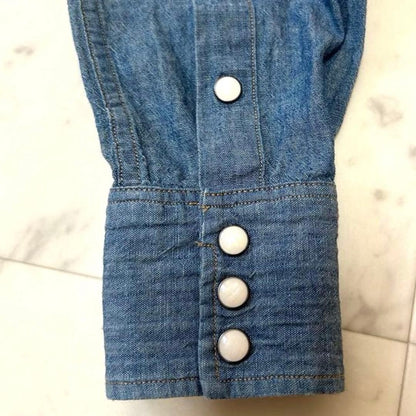RRL Double R L Chambray Shirt Size 2 Women Limited Edition Rare American Fashion