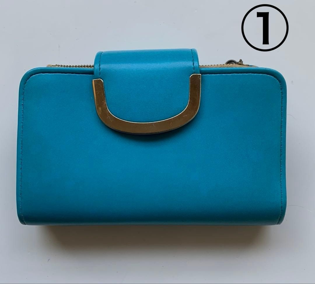 Turquoise Blue Bifold Wallet Showa Retro