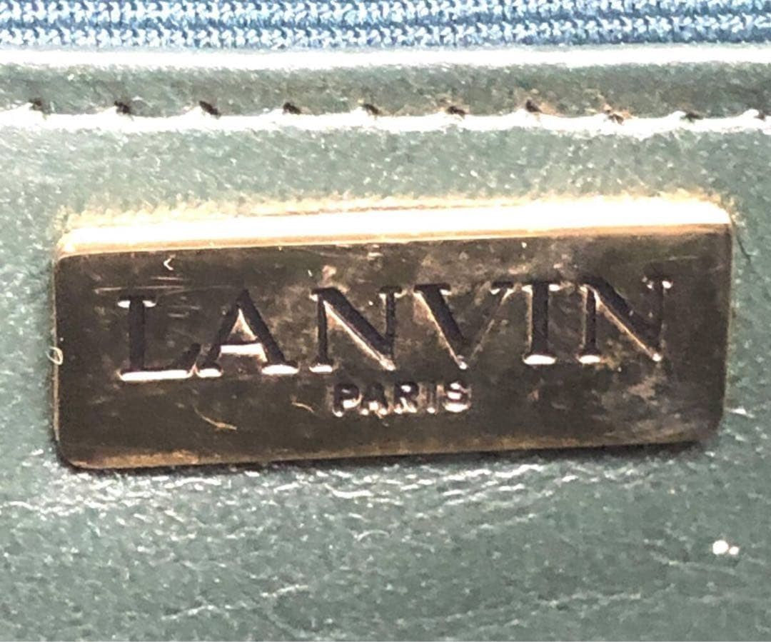 Lanvin Exotic Leather Green Shoulder Bag with Gold Hardware Excellent Condition