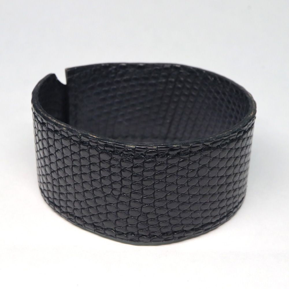 HERMES Artemis Twareg Bracelet Ag925 Lizard Black Unisex Jewelry Accessory Men