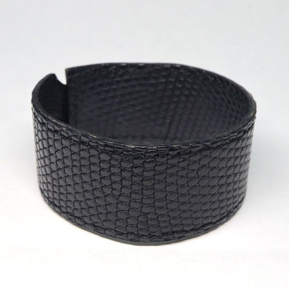 HERMES Artemis Twareg Bracelet Ag925 Lizard Black Unisex Jewelry Accessory Men
