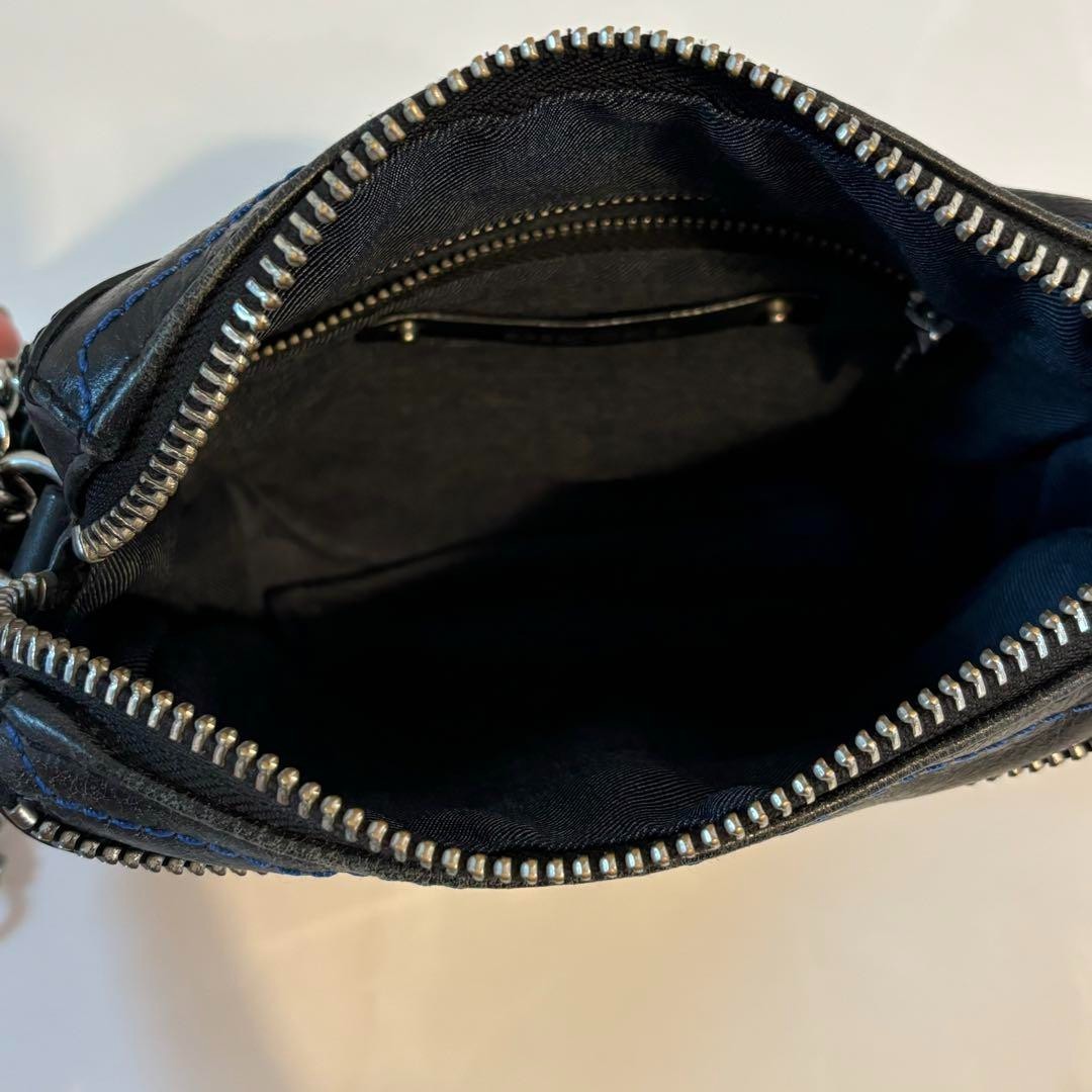 Diesel Women Shoulder Bag Chain Leather Zipper Black Multicolor Luxury Stylish