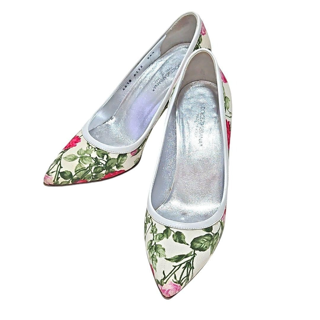 Rare Dolce & Gabbana Floral Pumps Size 36.5 Women's Elegant Heels