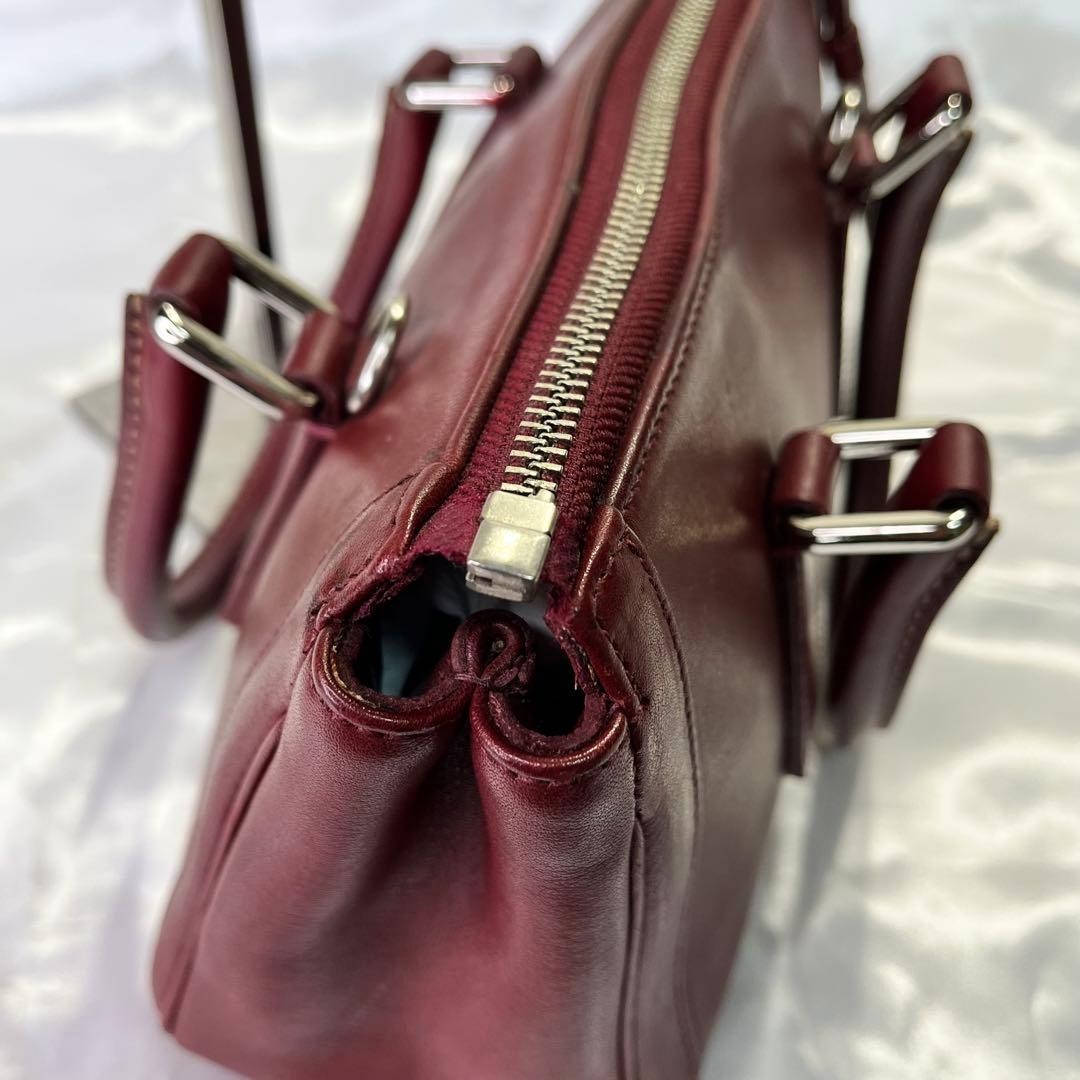 COACH 9421 Vintage 2Way Shoulder Bag Leather Wine Red Handbag Authentic