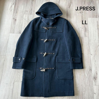 J.Press Duffle Coat Herringbone Long Navy Size LL From Japan